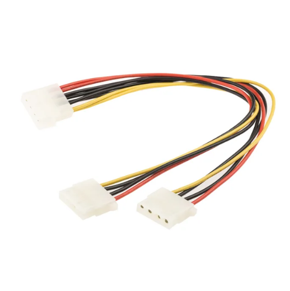 Molex Connector Cable Assembly Male 4-Pin Molex to 2 x Female