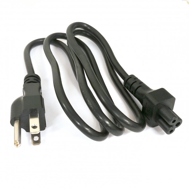Custom high quality laptop IEC C5 to NEMA 5-15 power cord CSA 3ft