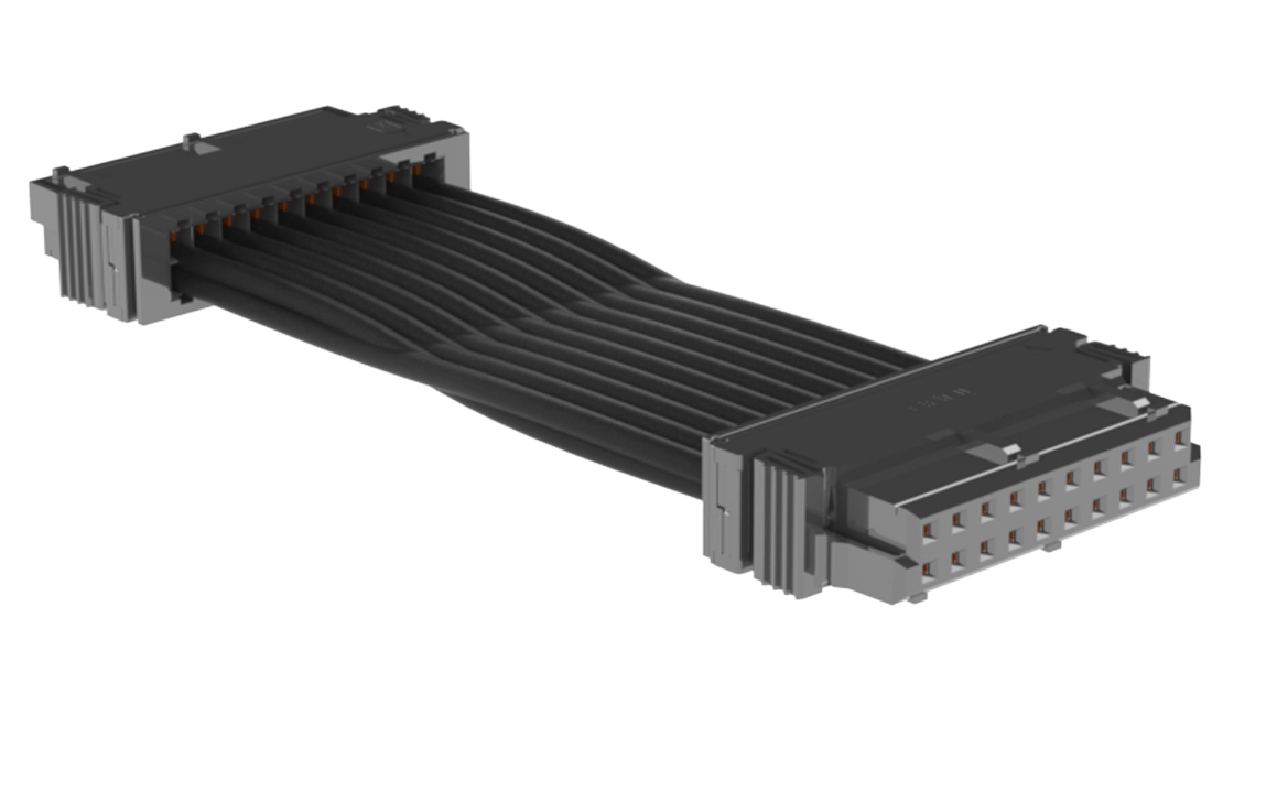 Custom 20 pin cable assembly female straight 22 Awg