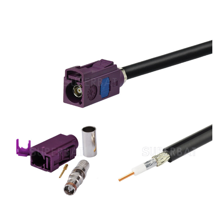 Fakra Male Panel Mount Cable connector Custom RF Cable Assembly