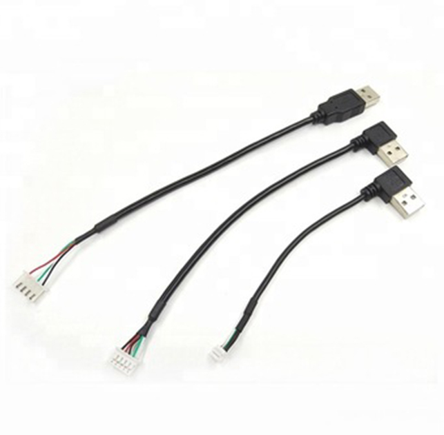 JST 5-pin connector to straight or right/left angle customized usb cable