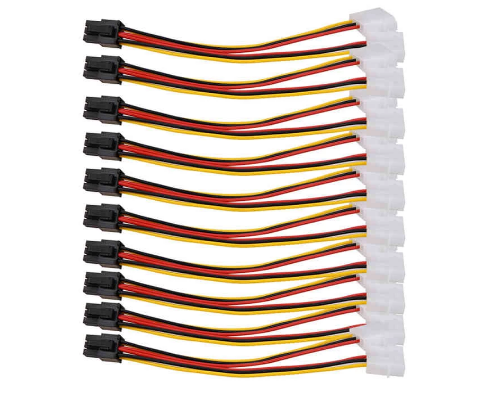 Molex 4 Pin to PCI-E PCI Express 6 Pin Power Converter Adapter Cable Assembly