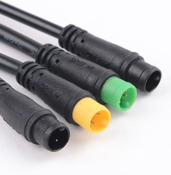 IP65 electric bicycle connector male and female 2-inch waterproof cable assembly