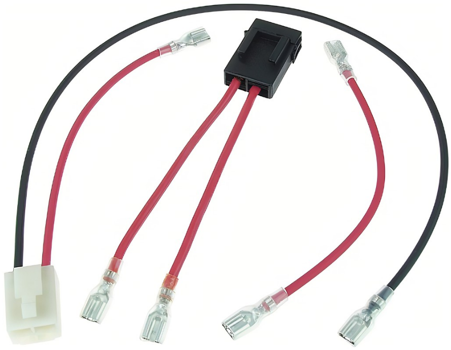 Push in battery connector harness assembly for electric scooter