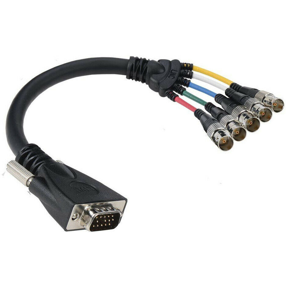 Professional quality free wire and cable 2 feet male VGA to female BNC