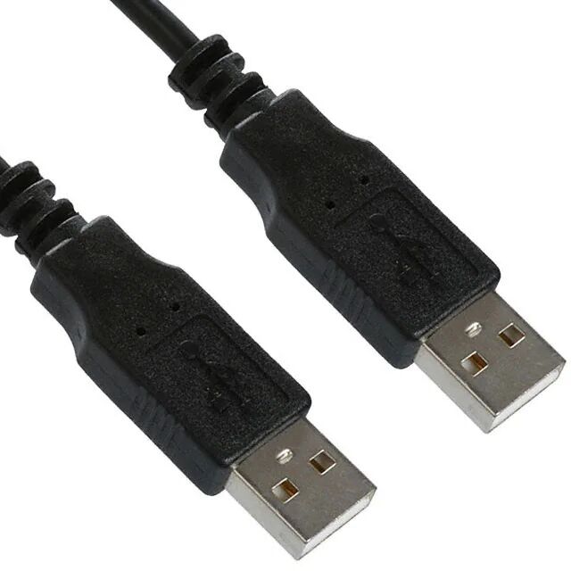 USB 2.0 cable from male A to male A for data transmission and charging