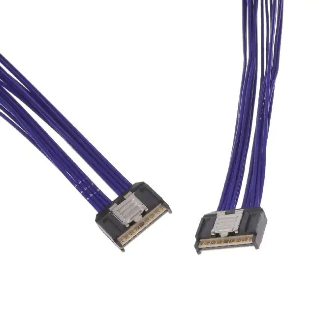 Slender direct cable assembly 34 AWG ultra low skew biaxial cable