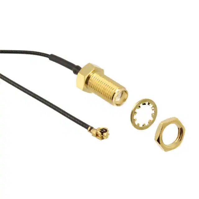1.13MM od coaxial cable IPEX MHF1 to SMA (f) bulkhead straight connector 1.13MM od coaxial cable IPEX MHF1 to SMA (f) bulkhead straight connector
