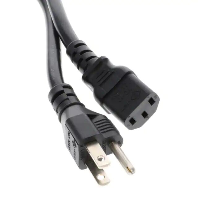 Power cord cable assembly NEMA 5-15p to IEC 320-c13 16 AWG