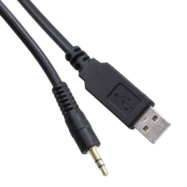 Custom USB type-A plug to phone plug stereo cable assembly