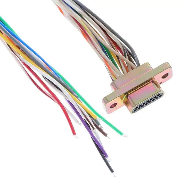 D-sub Mini D multi strand single strand cable assembly male pin to single wire