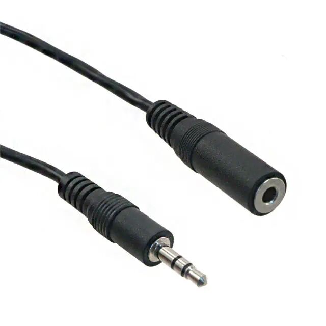 Audio cable assembly male to female for headphone extension