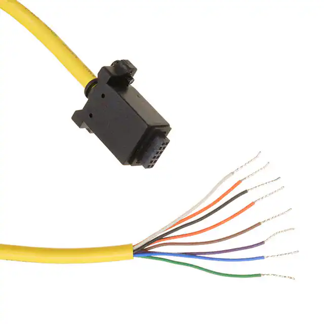 High quality yellow 8-wire Rd socket to cable assembly for industrial use