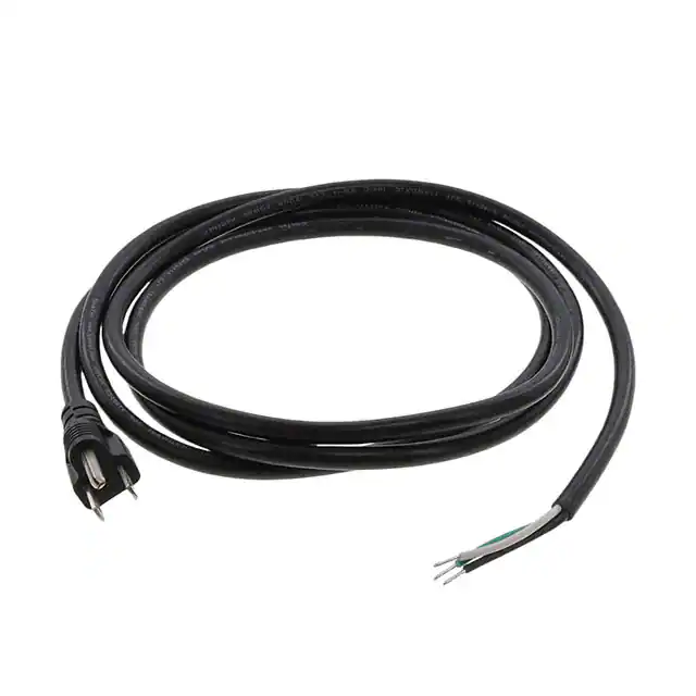 Custom high quality power cord black NEMA 5-15p to cable SJT