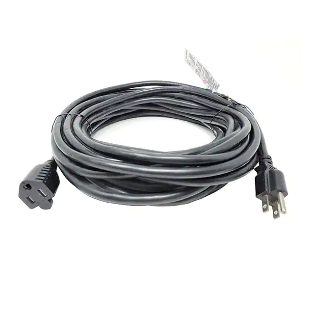 50ft Outdoor Heavy-Duty Power Extension Cable NEMA 5-15P to NEMA 5-15R 14AWG