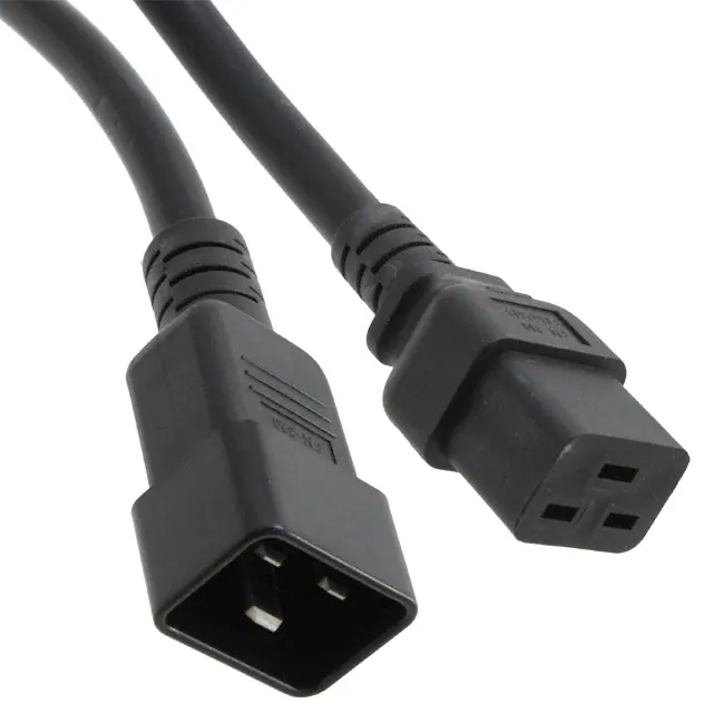 Custom high quality power cord black IEC 320-c20 to IEC 320-c19 SJT