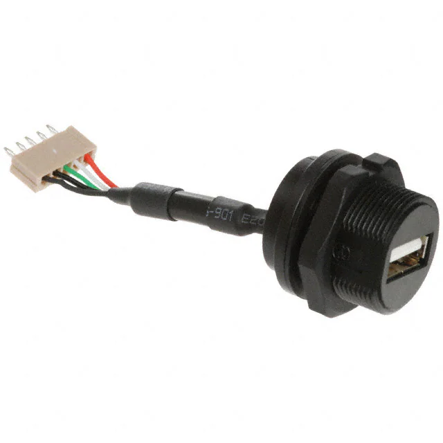 IP67 USB 2.0 28Awg ul2725 sheathed Black PVC to connector cable assembly