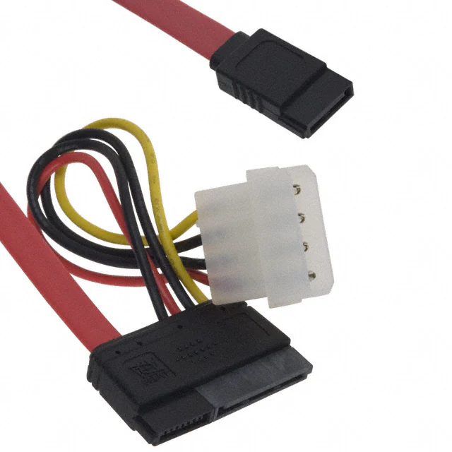 SATA 07 pin female to male to SATA 15 pin female to square 04 pin plug cable assembly