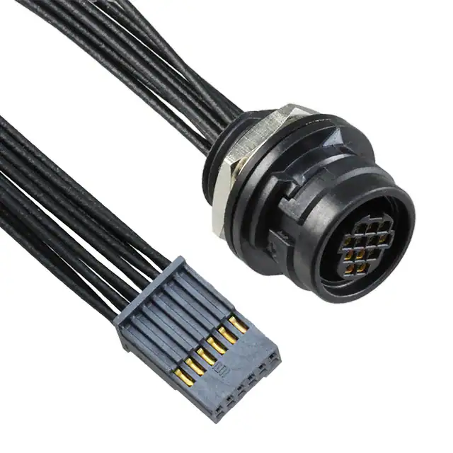 High quality round 12 pin female to rectangular 12 pin socket cable assembly