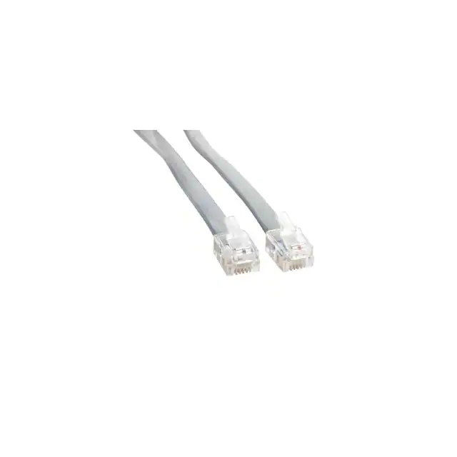 6p6c RJ11 RJ12 RJ14 RJ25 white flat straight cable modular cable assembly