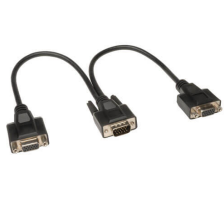 High Resolution VGA Monitor Y Splitter Cable Assembly HD15 M to 2x HD15 F