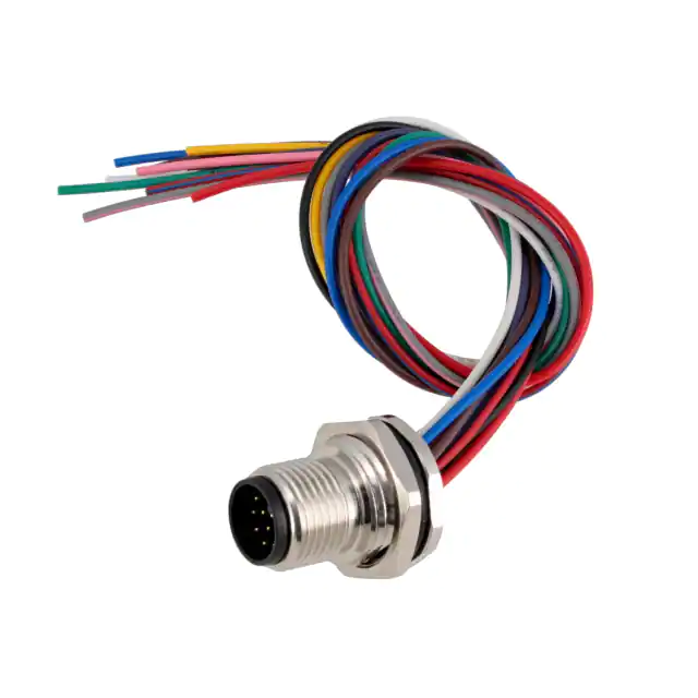M12 connector cable assembly connects PCB and panel installation quickly and reliably