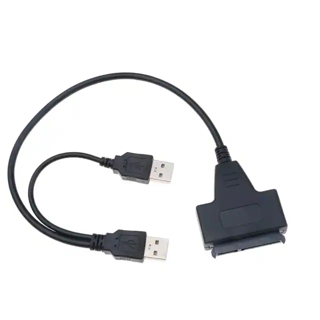 High quality USB2.0 male plug (2) to SATA cable assembly for computers