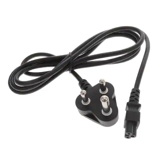 Power cord black Sans 164-1, right angle to IEC 320-c5 h05vv-f cable assembly