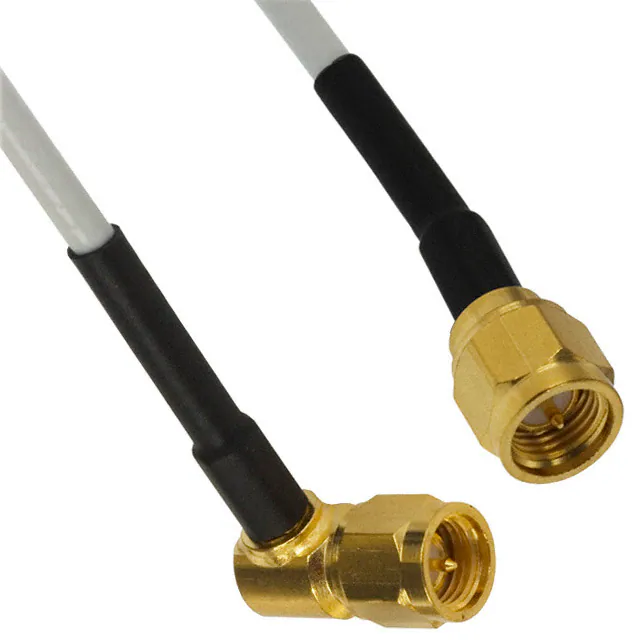 Fixed length cable assembly SMA right angle plug to SMA right angle plug