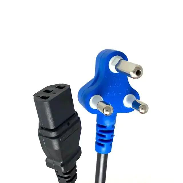 Power cord cable and extension cord black Sans 164-1 right angle to IEC 320-c13 h05vv-f