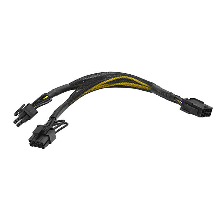 8pin one-in-two graphics card mother to double 6+2pin packet woven network
