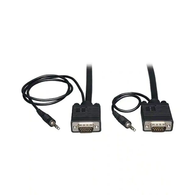 VGA High-Resolution RGB Coaxial Cable with Audio HD15 male to HD15 male molded connectors