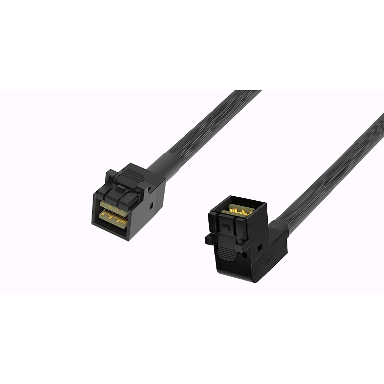 MINISAS SFF8643 TO MINISAS SFF8643 INNER BEND 90 DEGREE WIRE HARNESS PROFESSIONAL MANUFACTURING CUSTOMIZED ON DEMAND RCD