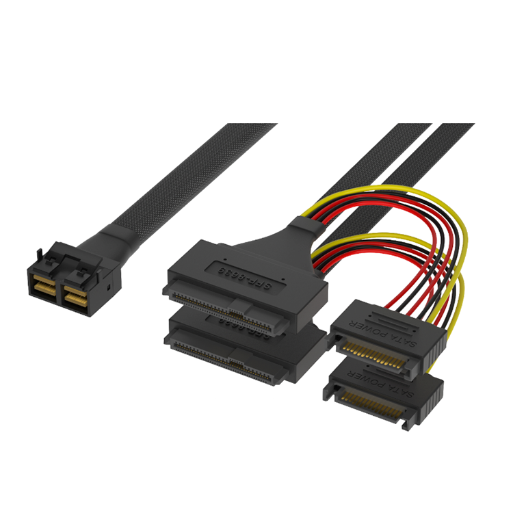 MINISAS SFF8643 8i TO MINISAS 2*SFF8639+15P Wire harness professional manufacturing on demand RCD