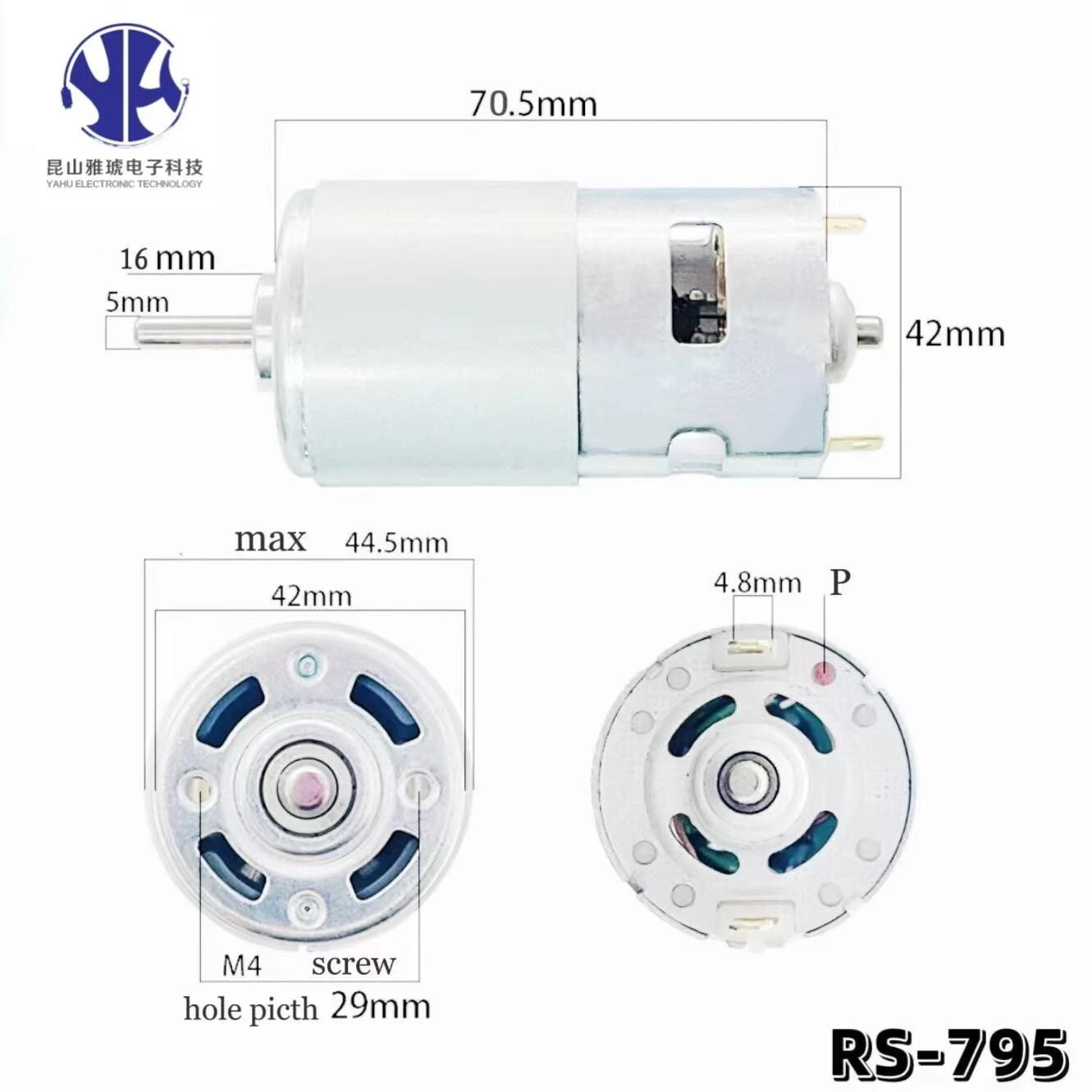Factory Hot Sale Customizable RS795 Motor Dc Mini Brush Motor For Home Appliance And Automobile parts