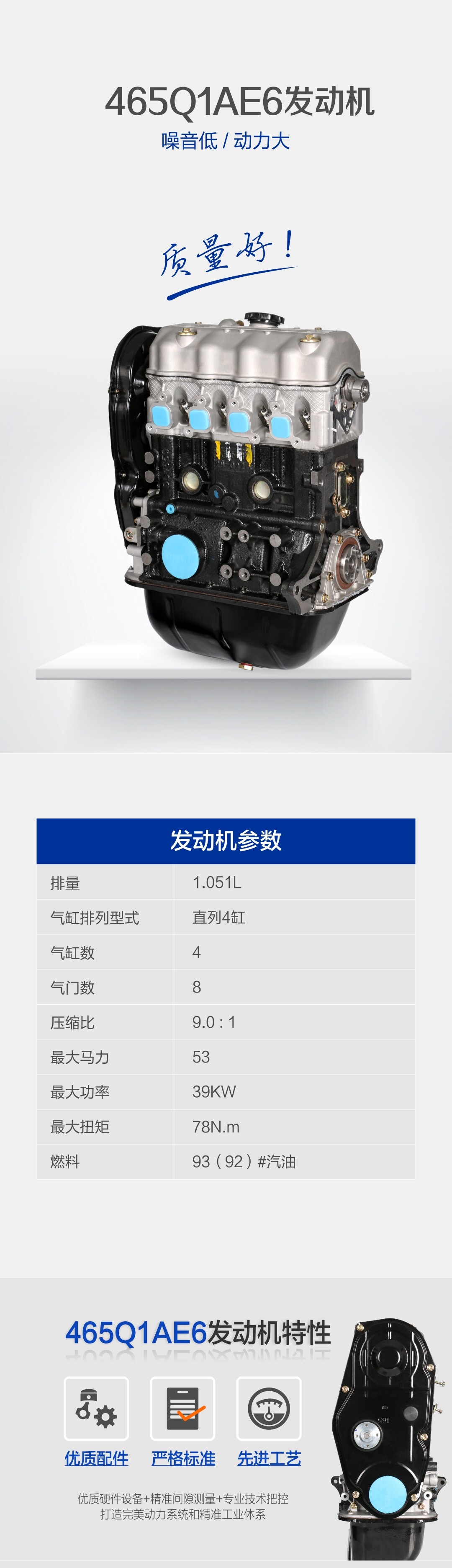 Chinese Motor 1.0L LJ465Q2AE6 LJ465QR1E2 Engine for HAIMA LJ465QR1E2 LJ465Q2AE6 465QR Engine Long Block