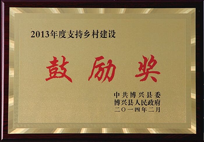 2013 support for rural Construction Encouragement Award