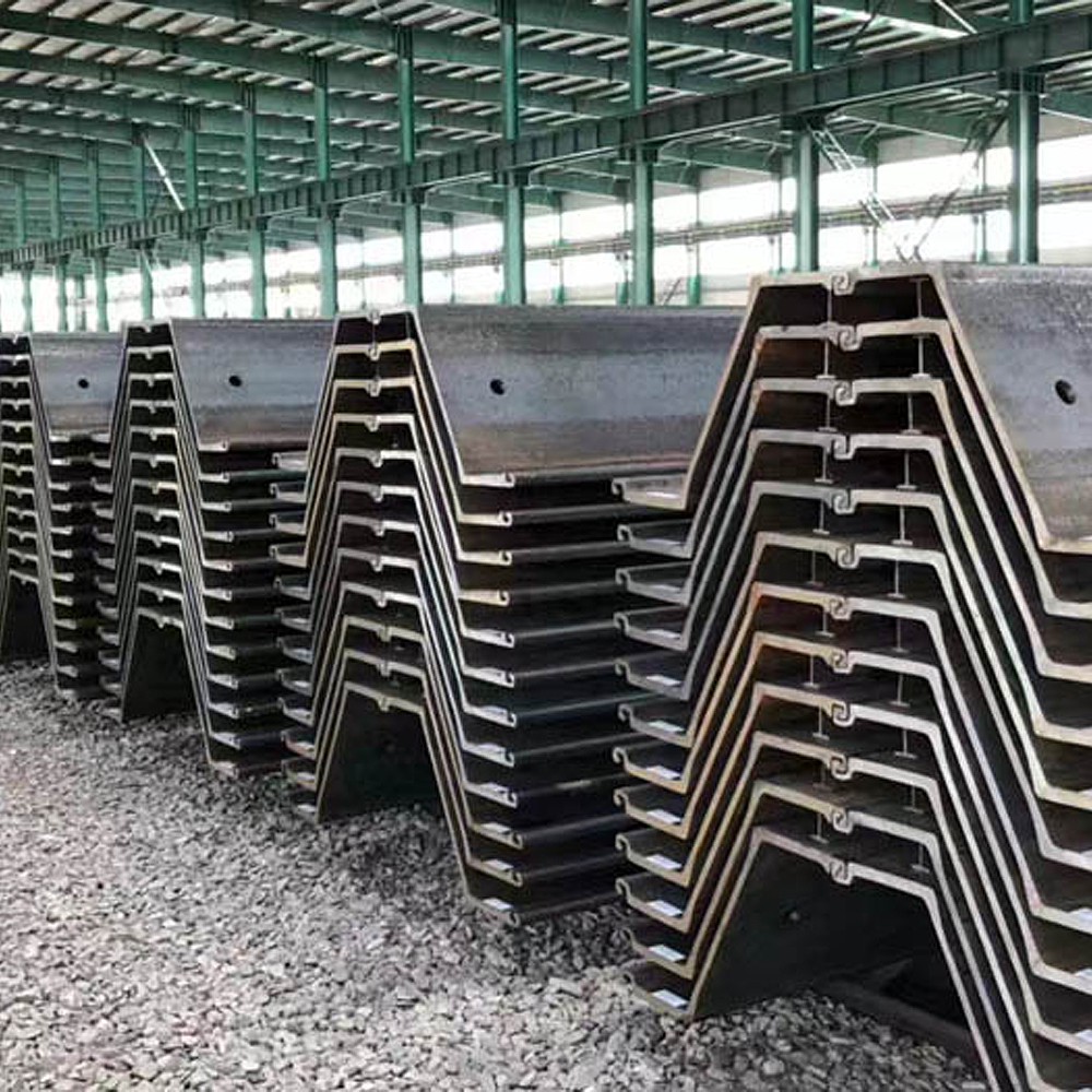 Z Type Steel Sheet Pile Hot Rolled Cold Formed Interlock Retaining Wall 500-900mm Width Marine Foundation