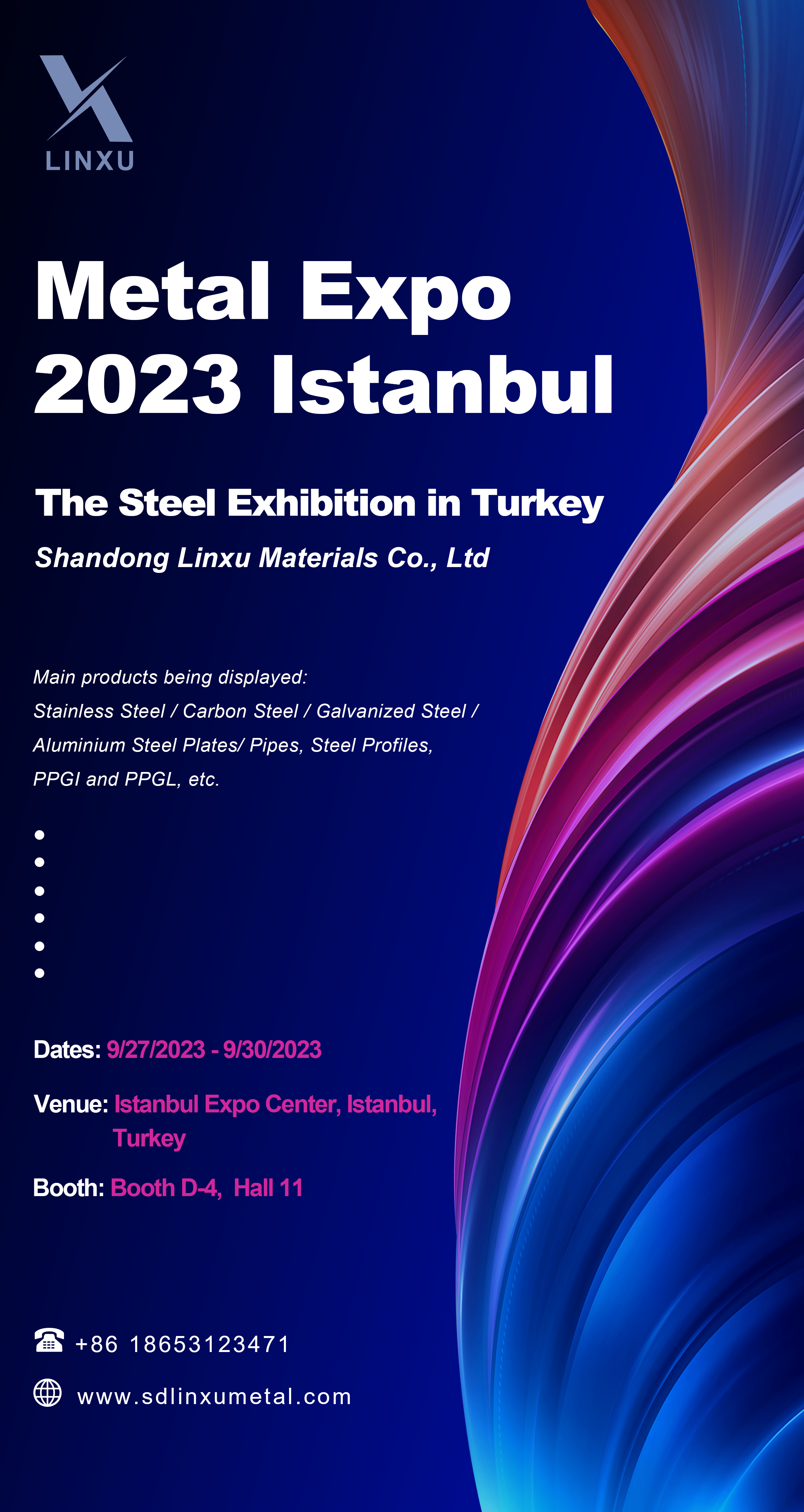 Invitation to the“Metal Expo 2023 Istanbul ” in Turkey Invitation to the“Metal Expo 2023 Istanbul ” in Turkey