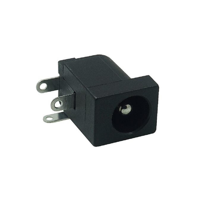 Conector hembra de CC en stock, clavija central de 2,5 mm, negro, temperatura del hilo incandescente 750 grados, LeWan, P/N DC-005-2,5 RCD Conector hembra de CC en stock, clavija central de 2,5 mm, negro, temperatura del hilo incandescente 750 grados, LeWan, P/N DC-005-2,5 RCD
