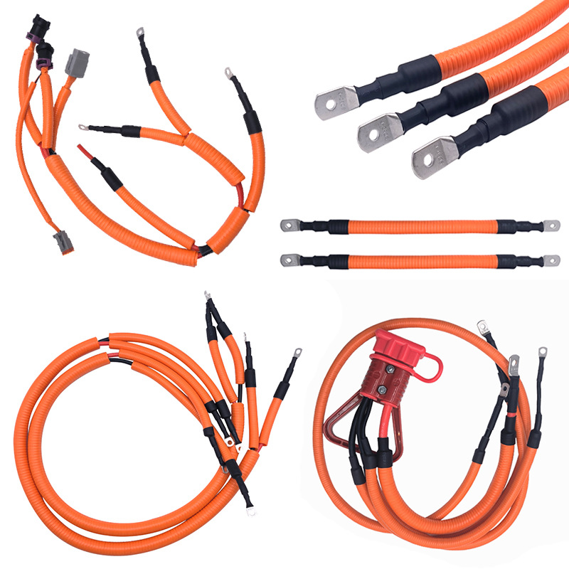 Mazo de cables de alta tensión de 50 mm² personalizado para batería de almacenamiento de nueva energía, terminal de cobre SC50-6 cable de conexión para batería de vehículo eléctrico, de amplia aplicación ecológico y respetuoso con el medio ambiente RCD