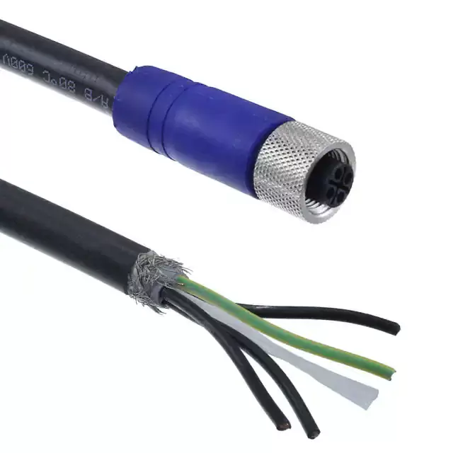 Cable de alimentación hembra M12 de un solo extremo CBL 4POS FMALE A CABLE 16.4