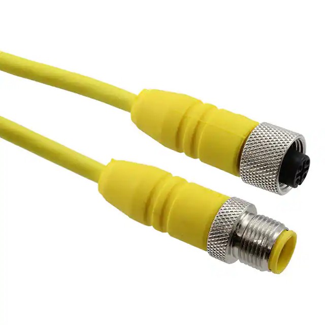 Montaje de cable circular de doble extremo M12 impermeable IP67 CBL 4POS MACHO A FMALE 3.28 '