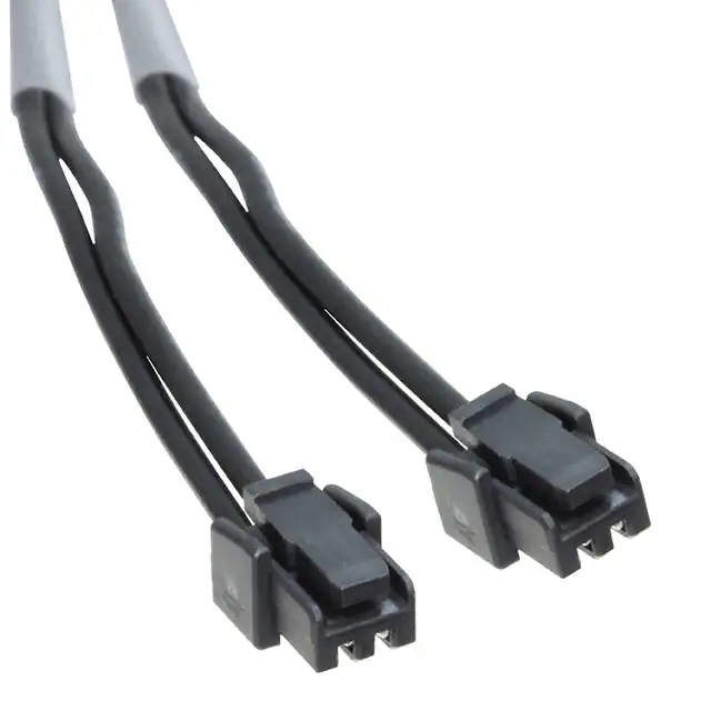 Montaje de cable rectangular Molex enchufe a enchufe microlock plus cable negro 2 CKT