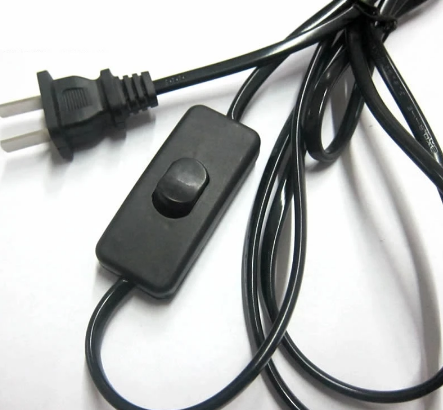 Cable de encendido y apagado de 1,8 m, Cable de alimentación para lámpara LED con interruptor, enchufe de la UE, cambio de luz, extensión de Cable blanco