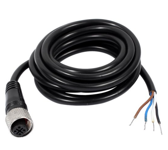 Cable eléctrico del zócalo de la aviación del conector pin recto hembra M12 de 4