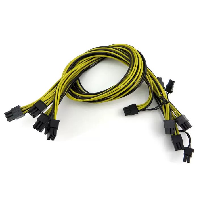 Cable de alimentación UL1007 16AWG PCI-E de 6 pines a 8 pines 6+2 pines para tarjeta de video GPU