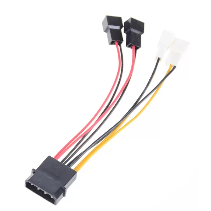 Molex de 4 pines a ventilador de 3 pines Adaptador de cable de alimentación Conector Cables de ventilador de refrigeración de computadora