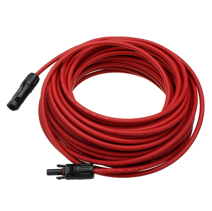 Cable de extensión de panel solar de 12 AWG negro/rojo con conectores MC4 Cable de extensión de panel solar de 12 AWG negro/rojo con conectores MC4
