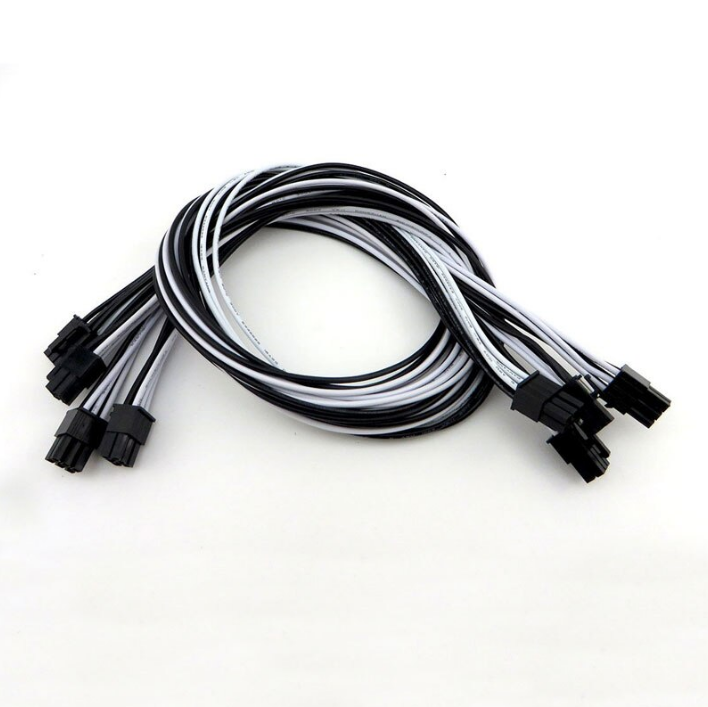Cable de fuente de alimentación PCIe UL1007 16AWG 6Pin para tarjeta de video GPU ETH Ethereum